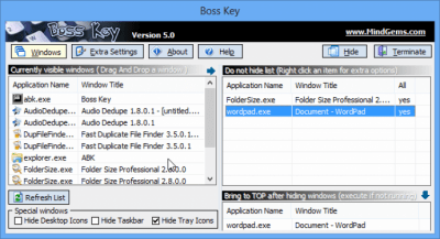 Screenshot of the application Boss Key - #1