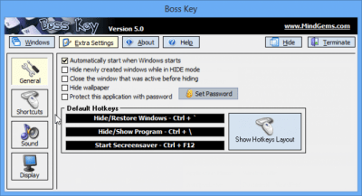 Screenshot of the application Boss Key - #2