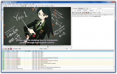 Screenshot of the application Aegisub Portable - #1