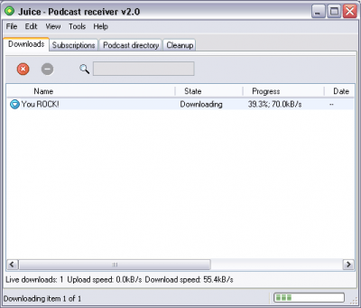 Screenshot of the application Juice Receiver - #2