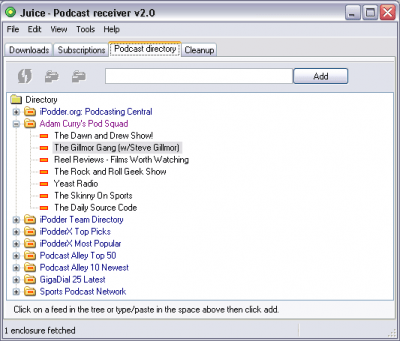 Screenshot of the application Juice Receiver - #3