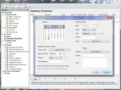 Screenshot of the application Money Manager Ex for Windows - #4