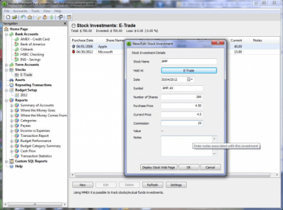 Screenshot of the application Money Manager Ex for Windows - #6