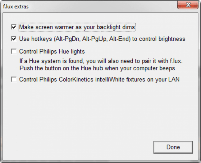 Screenshot of the application f.lux - #4