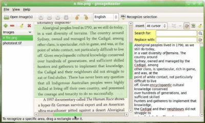 Screenshot of the application gImageReader - #2