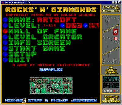Screenshot of the application Rocks-n-Diamonds - #1