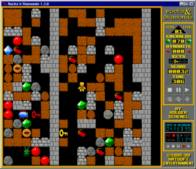 Screenshot of the application Rocks-n-Diamonds - #2