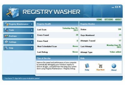 Screenshot of the application Registry Washer - #3