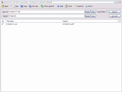 Screenshot of the application Batch Excel to PDF Converter - #1