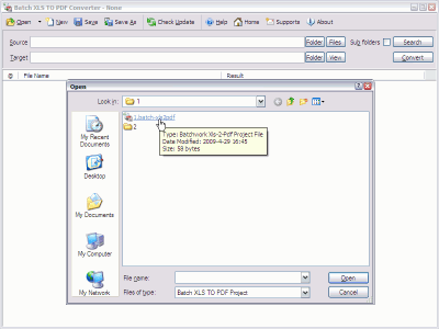 Screenshot of the application Batch Excel to PDF Converter - #2