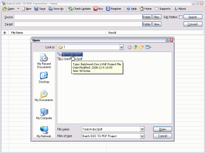 Screenshot of the application Batch Word to PDF Converter - #2