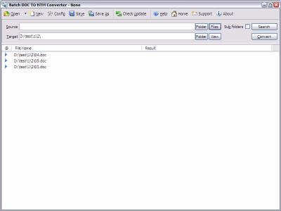 Screenshot of the application Batch Word to HTML Converter - #6
