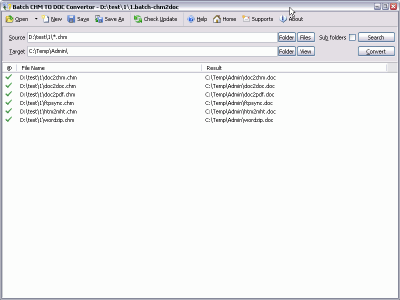 Screenshot of the application Batch CHM to Word Converter - #1