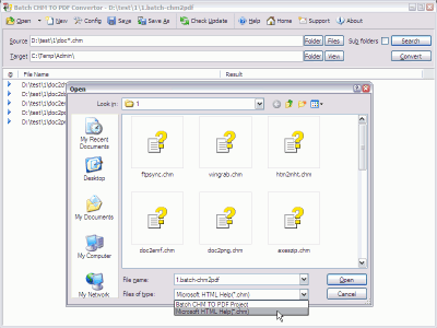 Screenshot of the application Batch CHM to PDF Converter - #3