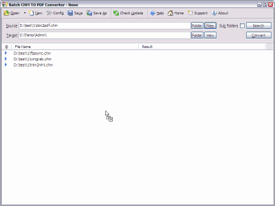 Screenshot of the application Batch CHM to PDF Converter - #5