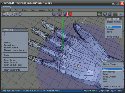 Screenshot of the application Wings 3D - #3