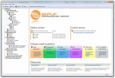 Screenshot of the application Bopup Communication Server - #1
