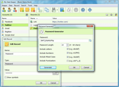 Screenshot of the application My Data Keeper - #2
