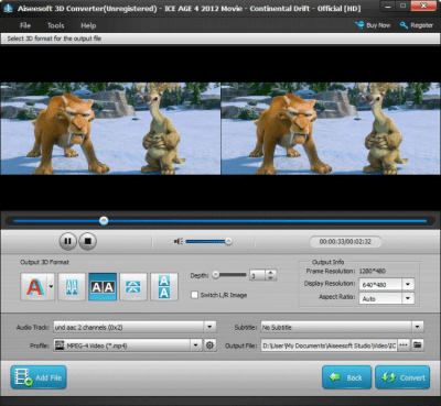 Screenshot of the application Aiseesoft 3D Converter - #1
