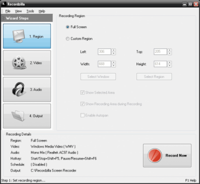 Screenshot of the application Recordzilla Screen Recorder - #1