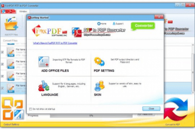 Screenshot of the application FoxPDF RTF to PDF Converter - #1