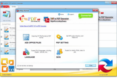 Screenshot of the application FoxPDF TXT to PDF Converter - #1