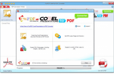 Screenshot of the application FoxPDF Corel Presentations to PDF Converter - #1