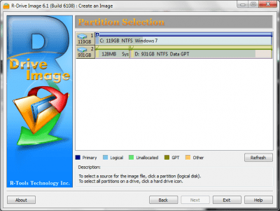 Screenshot of the application R-Drive Image - #2