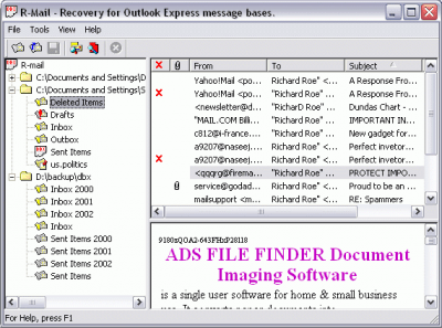 Screenshot of the application R-Mail for Outlook Express - #1