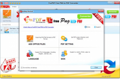 Screenshot of the application FoxPDF Free PNG to PDF Converter - #1