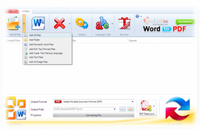 Screenshot of the application Word to PDF Converter - #1