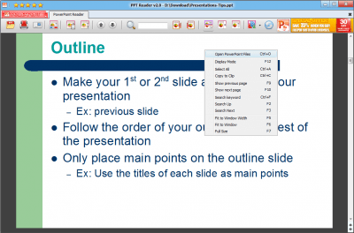 Screenshot of the application PPT Reader - #2