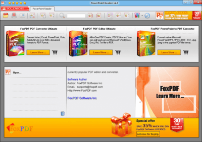 Screenshot of the application PowerPoint Reader - #1