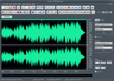Screenshot of the application Dexster Audio Editor - #1