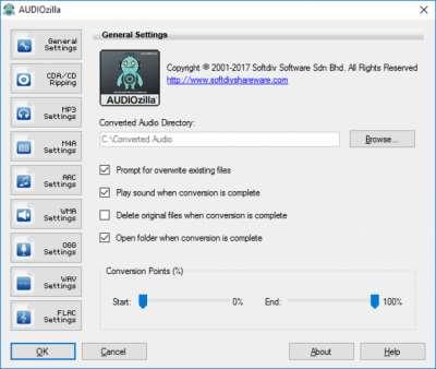 Screenshot of the application Audiozilla Audio Converter - #1