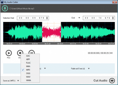 Screenshot of the application My Audio Cutter - #3