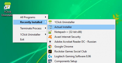 Screenshot of the application 1Click Uninstaller - #1