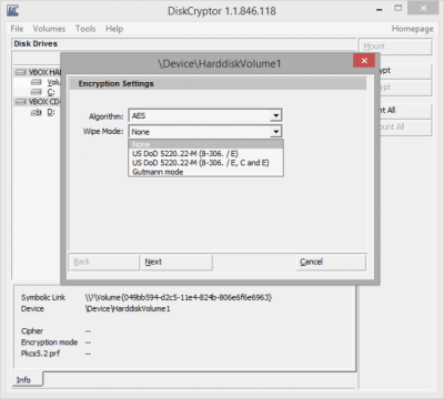 Screenshot of the application DiskCryptor - #5