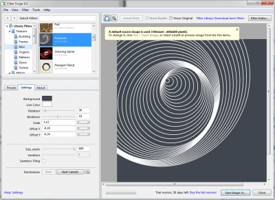 Screenshot of the application Filter Forge - #3