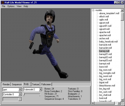 Screenshot of the application MilkShape 3D - #4