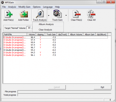 Screenshot of the application MP3Gain - #2