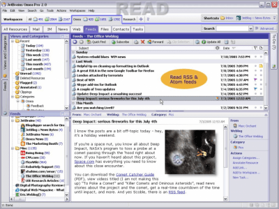 Screenshot of the application Omea Reader - #2