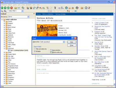 Screenshot of the application OrangeCD Player - #1