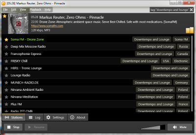 Screenshot of the application Screamer Radio - #1