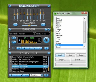 Screenshot of the application Spider Player - #2