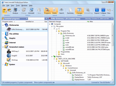 Screenshot of the application Total Uninstall - #2