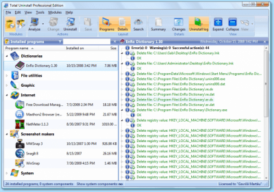 Screenshot of the application Total Uninstall - #3