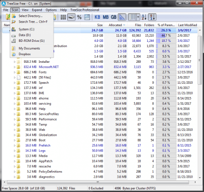 Screenshot of the application TreeSize - #2