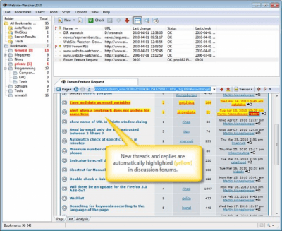 Screenshot of the application WebSite-Watcher - #2