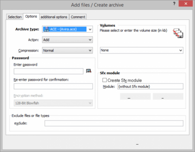 Screenshot of the application WinAce - #5